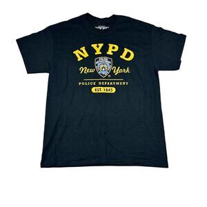 NYPD New York Size L Black Short Sleeve Graphic Printed T-Shirt